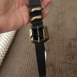 Banana Republic Black Belt with Gold Buckle